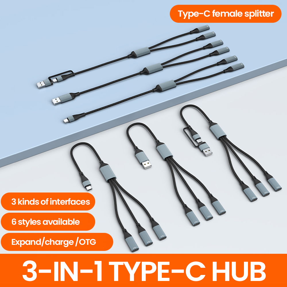 Cable Lock Laptop - Koncentrator USB 3 w 1 typu