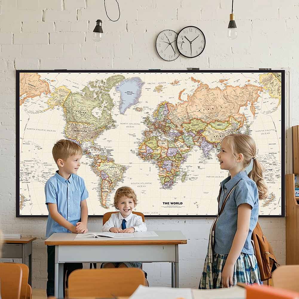 Office Tech Background - 150x225cm Retro mapa świata fotografia tło