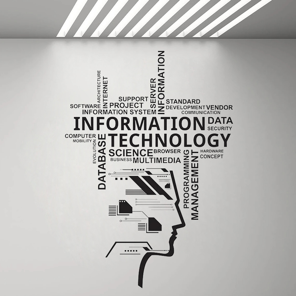 Information Technology Officer - Naklejka ścienna z technologiami informacyjnymi, edukacyjna,